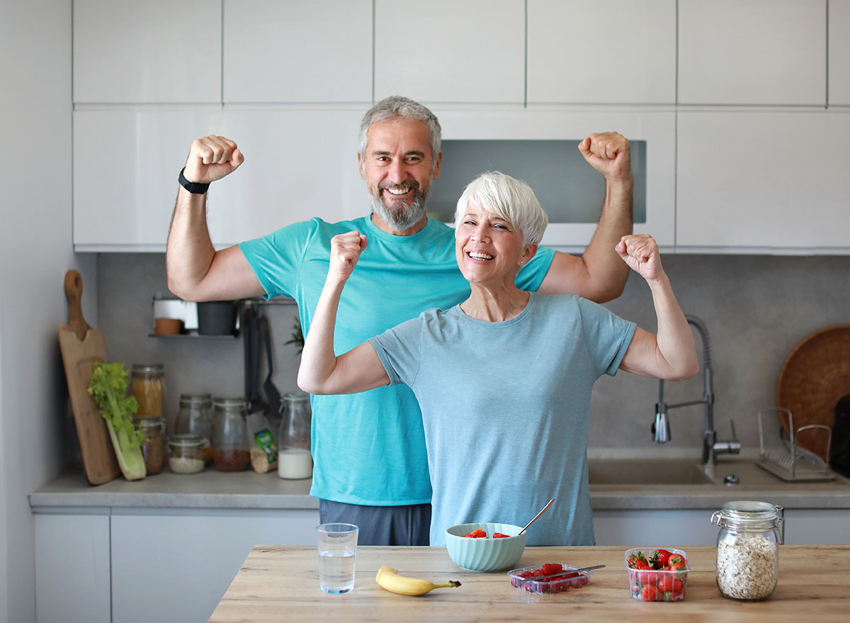 Portrait,Of,A,Senior,Mature,Couple,Having,A,Healthy,Breakfast