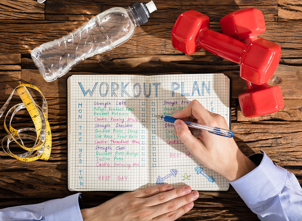 Elevated,View,Of,A,Person,Making,Note,Of,Workout,Plan