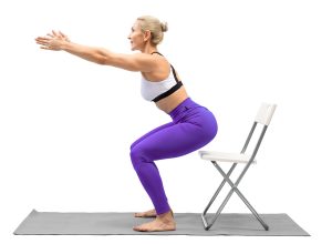 Exercises,With,Props.,Athletic,Caucasian,Woman,In,Purple,Leggings,Practice