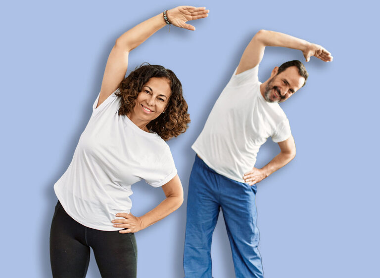 Middle,Age,Hispanic,Couple,Smiling,Happy,Training,At,Home.