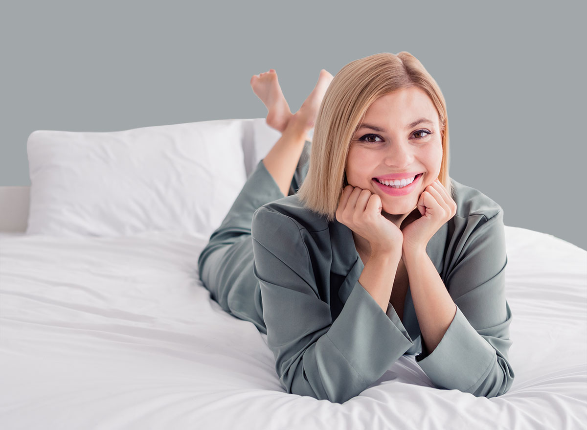 Closeup,Photo,Of,Pretty,Woman,Blonde,Model,Wear,Brand,Pajama