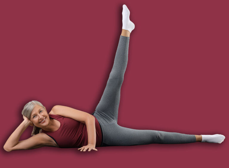 Senior,Woman,In,Sportswear,Doing,Exercises,On,Fitness,Mat,At