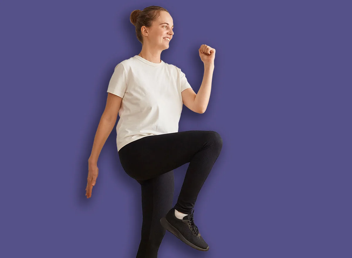 Full,Length,Portrait,Of,Slim,Athletic,Woman,Wearing,White,T