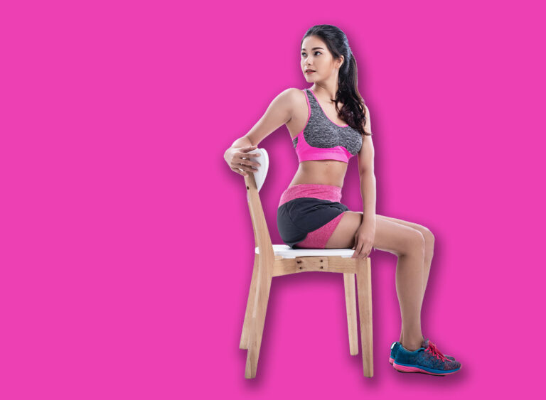 The,Beauty,Lady,Is,Wearing,Exercise,Suit,sitting,On,Wooden,Chair,core