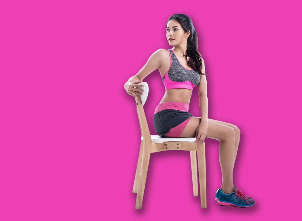 The,Beauty,Lady,Is,Wearing,Exercise,Suit,sitting,On,Wooden,Chair,core