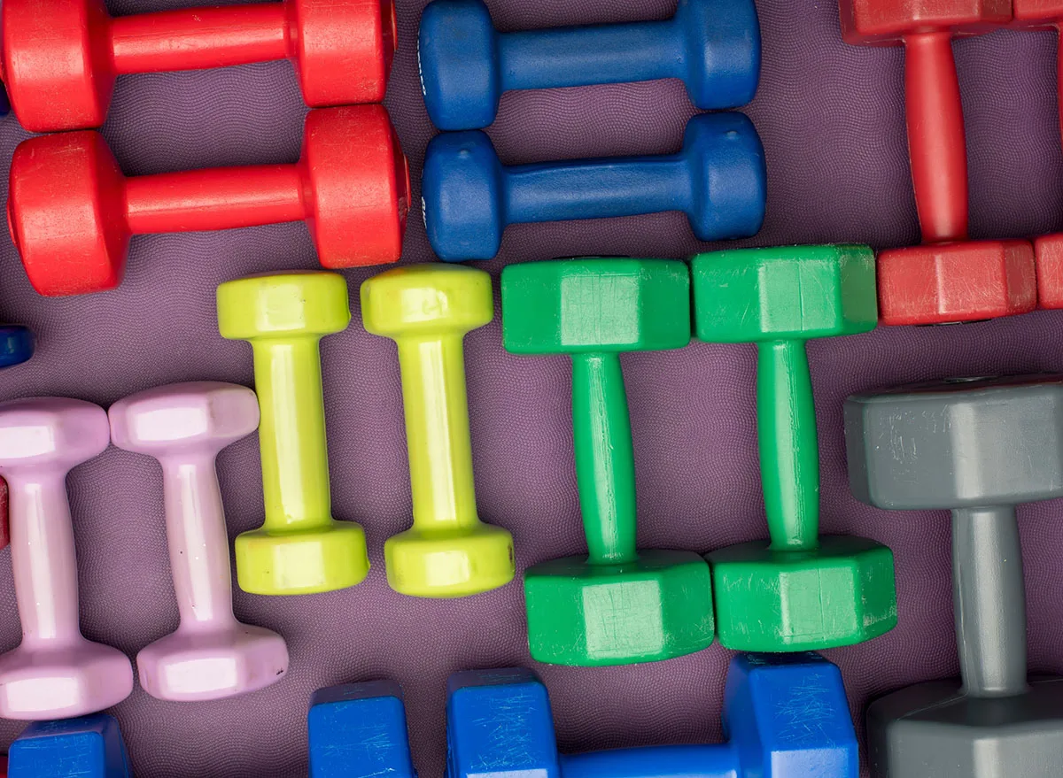Colored,Multicolored,Dumbbells,For,Background