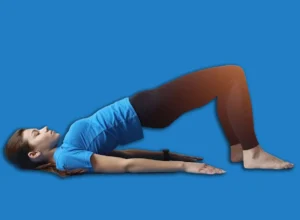 Young,Lady,Doing,Bridge,Pose,Training,On,Yoga,Mat,On