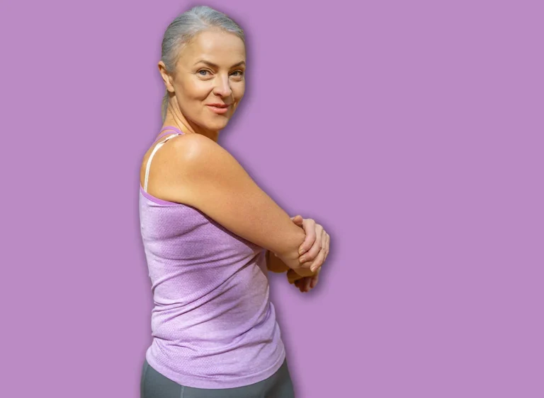 Positive,Fit,Caucasian,Female,Stretching,Her,Arms