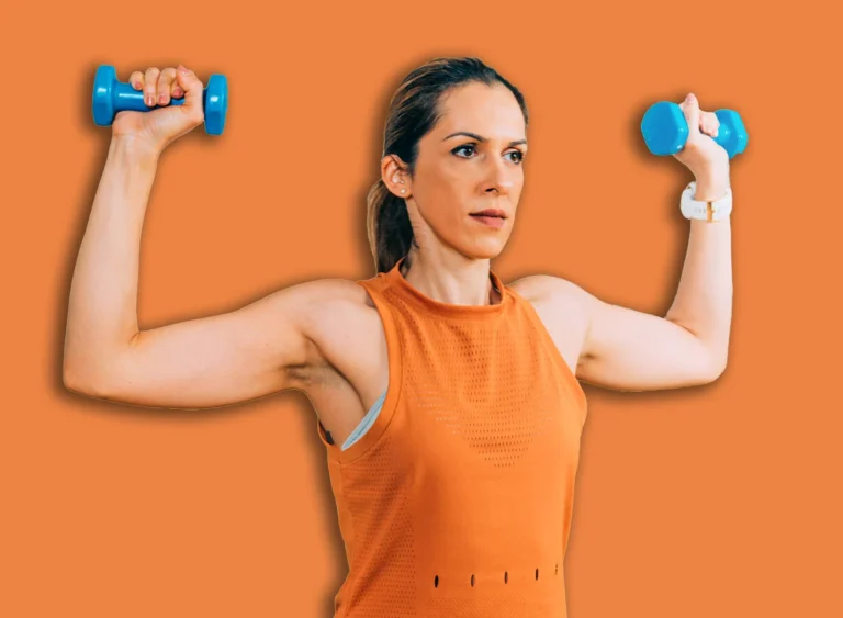 Woman,Exercising,With,Dumbbells.,Shoulder,Press,Exercise.